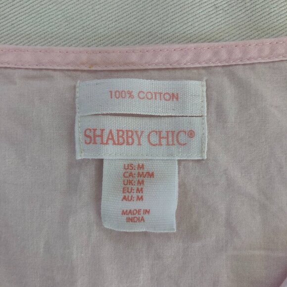 Pink Cotton Lace Collar Button Front Blouse Pleated Medium Cottagecore Coquette - Picture 3 of 7